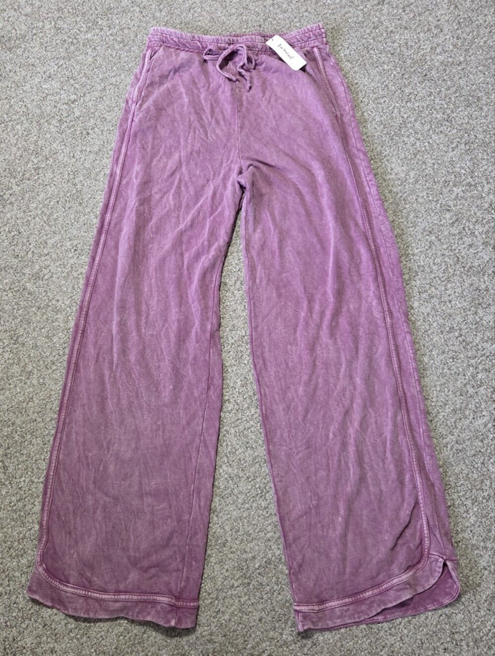 Three Birds Nest Relaxing Robin Wide Leg Sweatpants Size XL Mineral Wash Purple